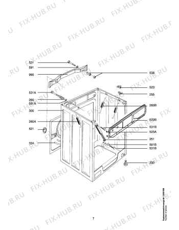 Взрыв-схема стиральной машины Aeg LAVW1060WE - Схема узла Housing 001
